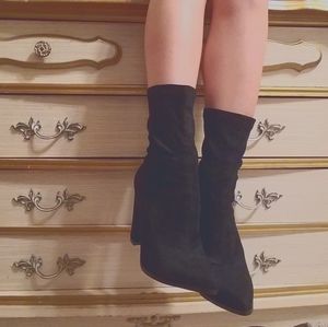 Black Ankle Sock Boots